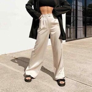 CHAMPAGNE BEIGE PANTS PRINCESS POLLY US8